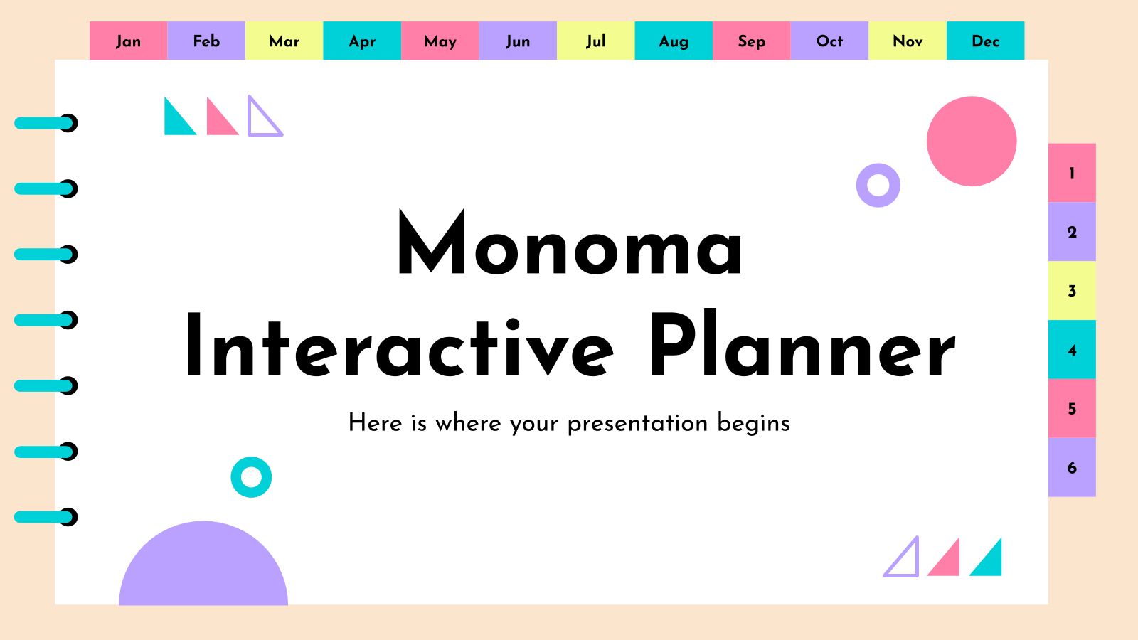 Monoma Interactive Planner PowerPoint模板